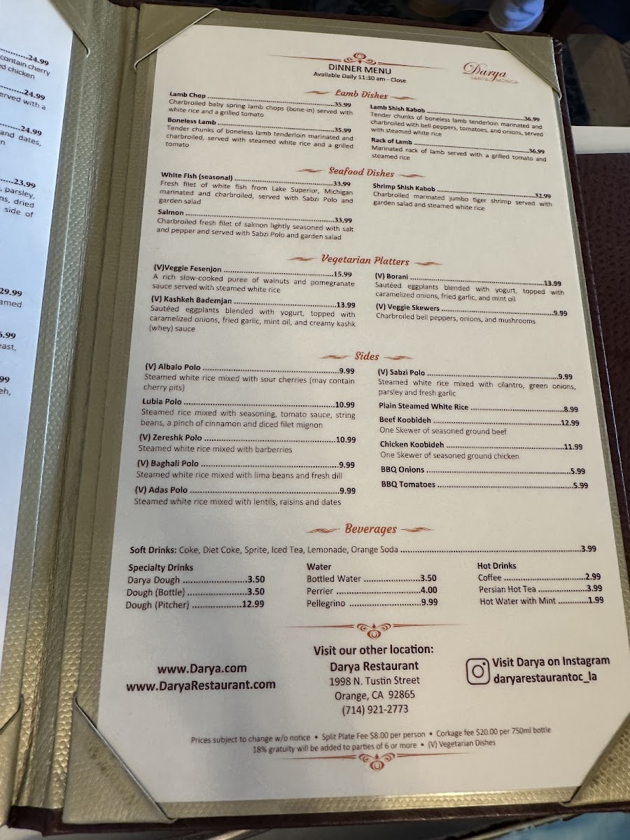 Darya Restaurant Menu - Image 3