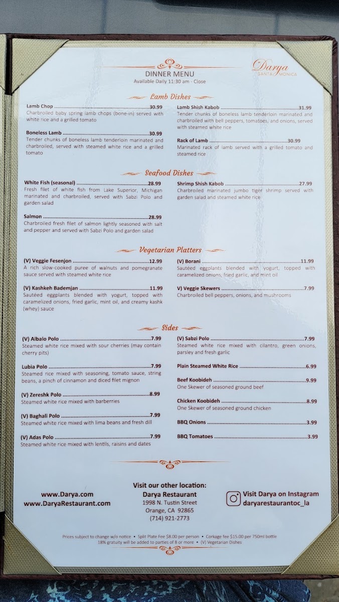 Darya Restaurant Menu - Image 4